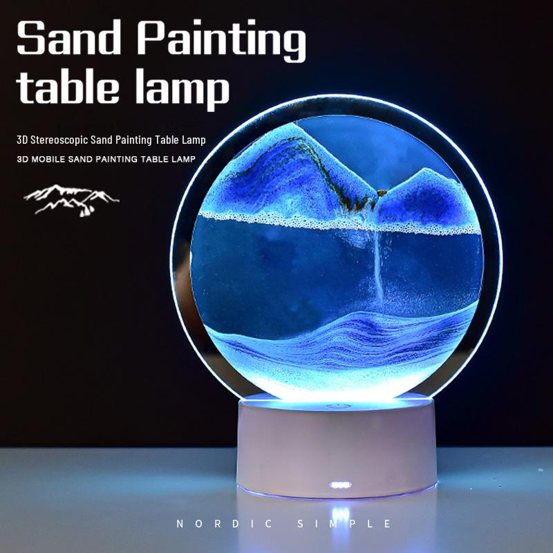 Creative Quicksand Hourglass 3D Night Light: Decompression Bedside Lamp for a Relaxing Atmosphere