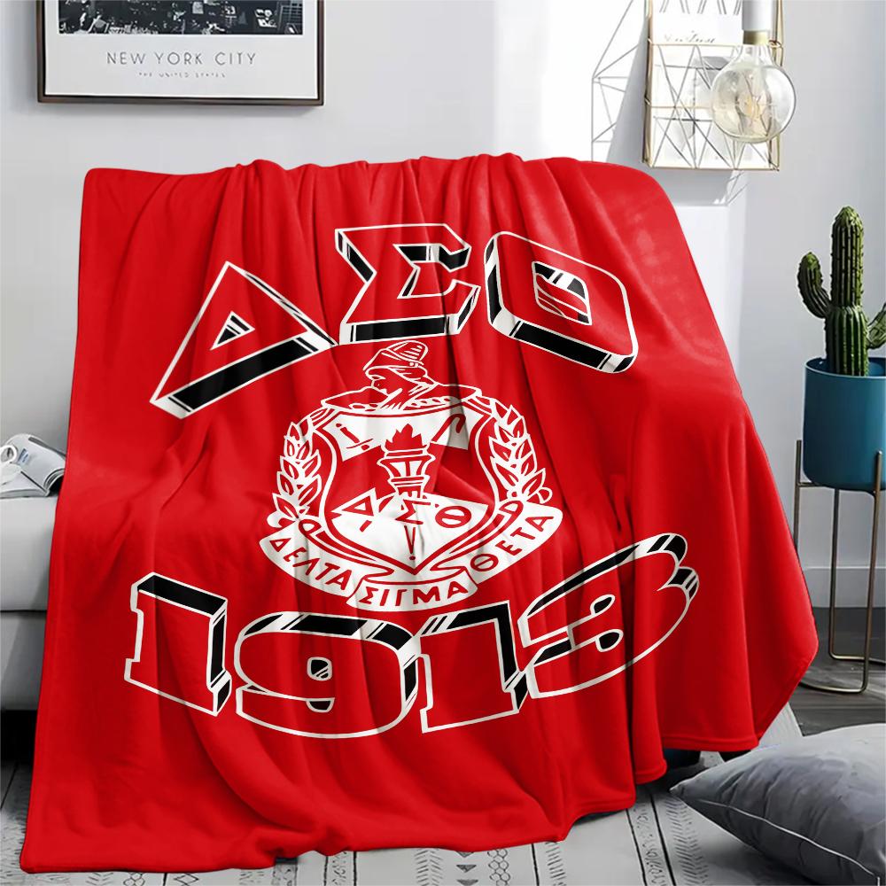 1PC Delta Sigma Theta Print Flannel Blanket, High quality All Seasons, Home Decor, Warmth and Comfort, Perfect for Christmas Gifts