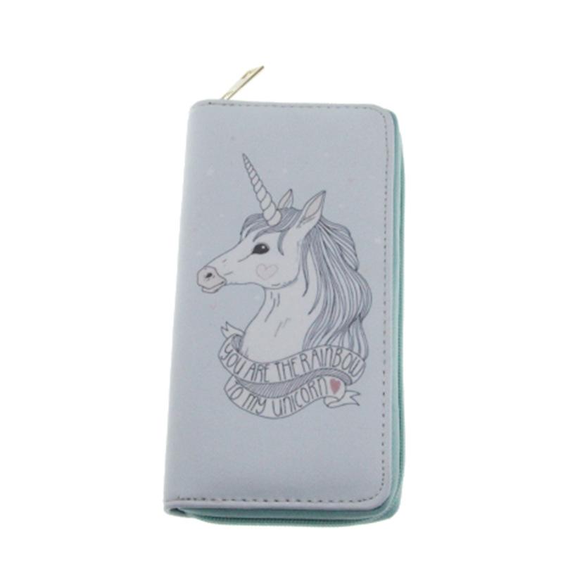 Anime peripheral unicorn long zipper wallet, wallet clutch
