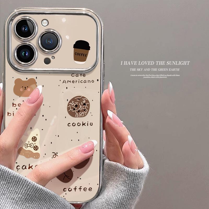 Applicable to Apple 11 mobile phone case iphone11 electroplating cartoon ins all-inclusive 11promax bear cookies 11