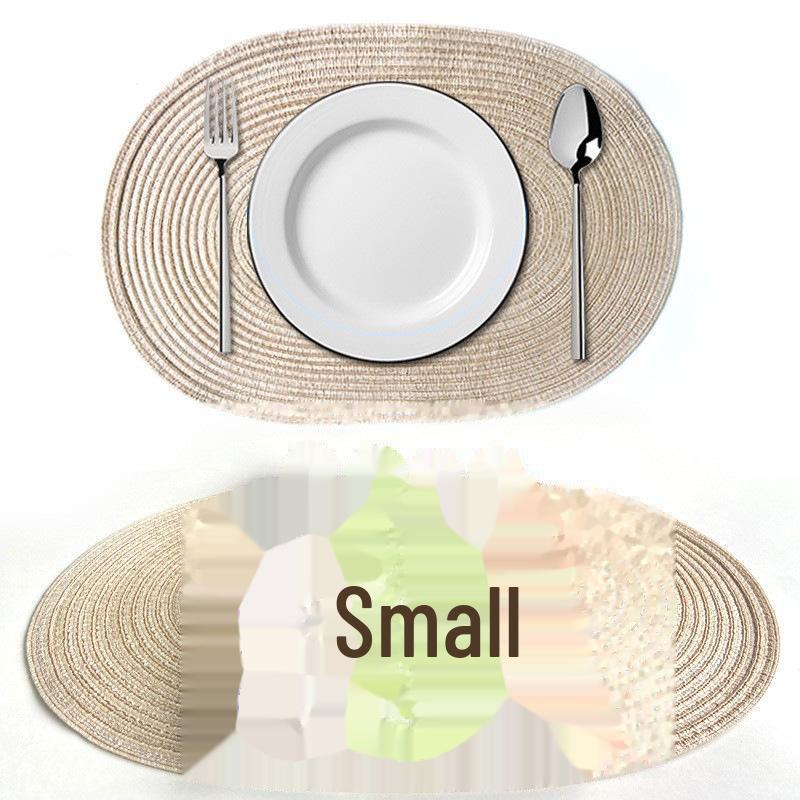 

Japanese Ramie Cotton Yarn Oval Placemat: Hand-Woven Decorative Insulation Pot Mat