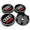 For Audi  A34Pcs 56mm 60mm 61mm 68mm 69mm 77mm Car Wheel Center Hub Cap For Audi A1 A3 A4 A5 A6 A7 A8 Q2 Q5 Q7 Q3 TT RS S Rim Cover Stickers