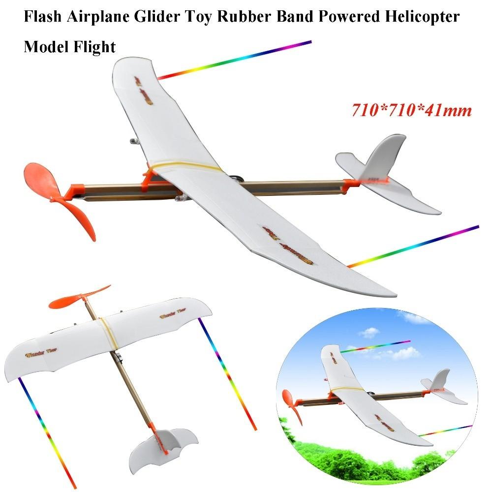 Leichter Gummibandbetriebener Hubschrauber Beliebtes DIY Montage Flugzeuge Spielzeug für Kinder Draußen