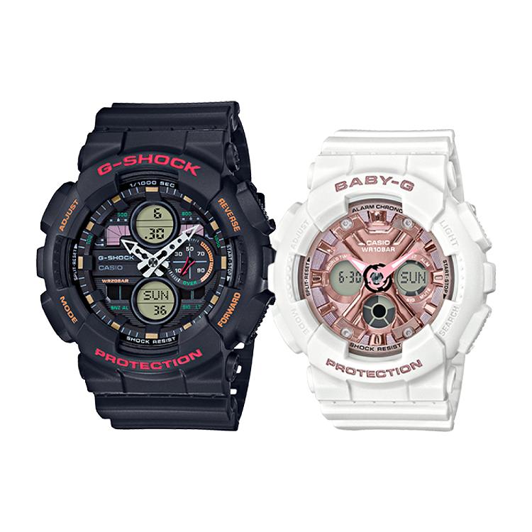 

CASIO Unisex Pair Table Series Black Watch GA-140-1A4PRBS+BA-130-7A1PR