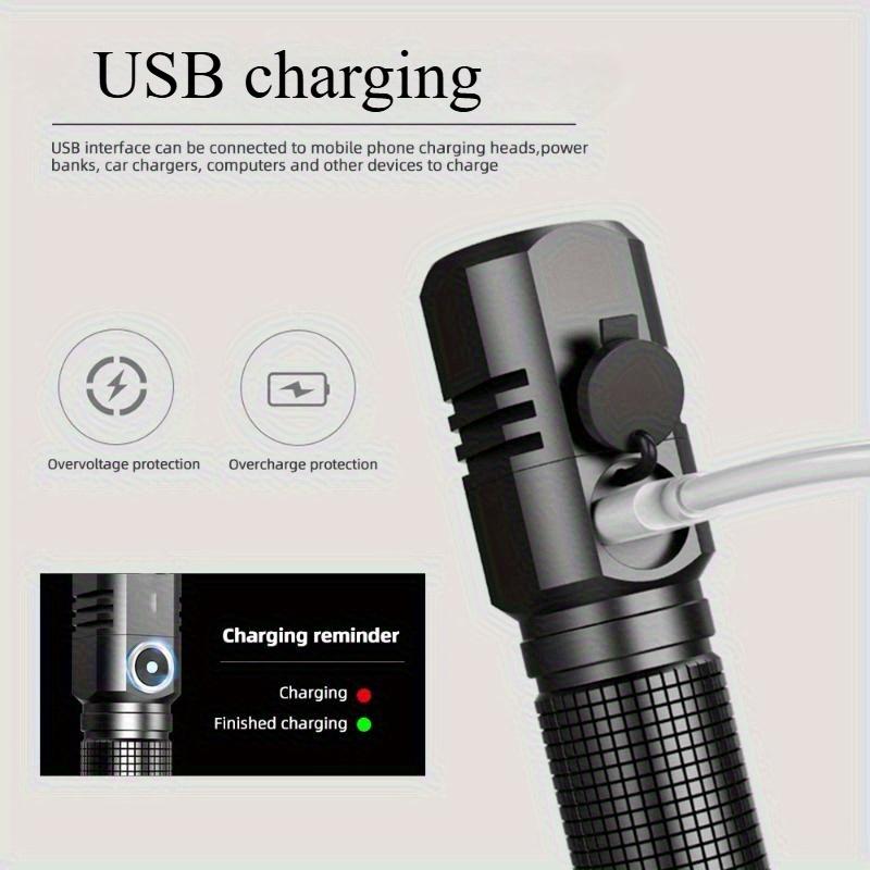 USB wiederaufladbare Taschenlampe Notbeleuchtung tragbar Erkundung Outdoor Camping IP65 wasserdicht Aluminiumlegierungsmaterial 3 Modi