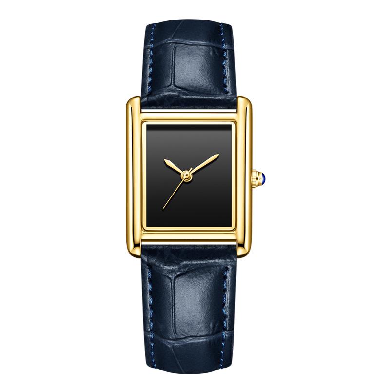 Leather Strap Square Quartz Couple Watches: Waterproof, Simple, Fashionable Design for Men and Women