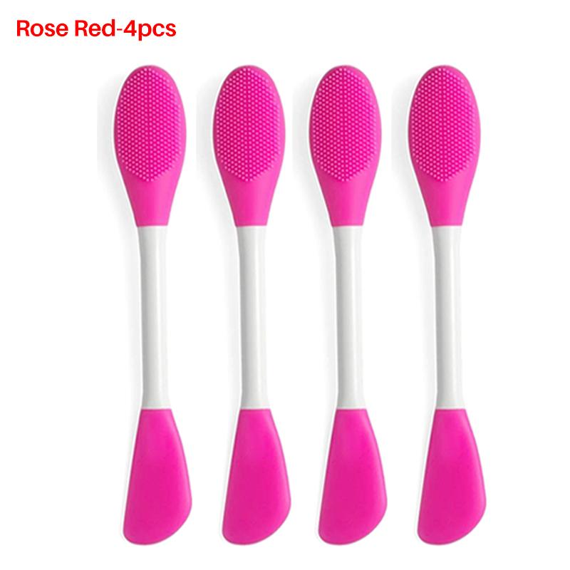 8/2pcs Double-Ended Silicone Face Mask Brush Reusable Soft Facial Masks Applicator Massage Spatula for Cream Skincare Supplies