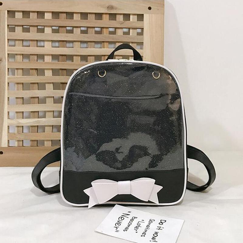 Women S Backpack Transparent Waterproof Pvc Bag Female Fashion College Students Transparent Bag Large Solid Clear Backpacks
