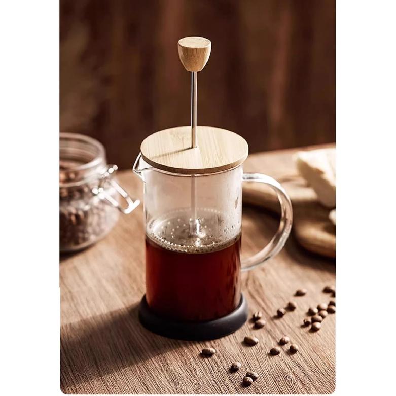 French Press Coffee And Tea Maker,Stainless Steel Glass Coffee Press,French Press Heat Resistant Hand Brewing Filter High Borosilicate Tea Coffee