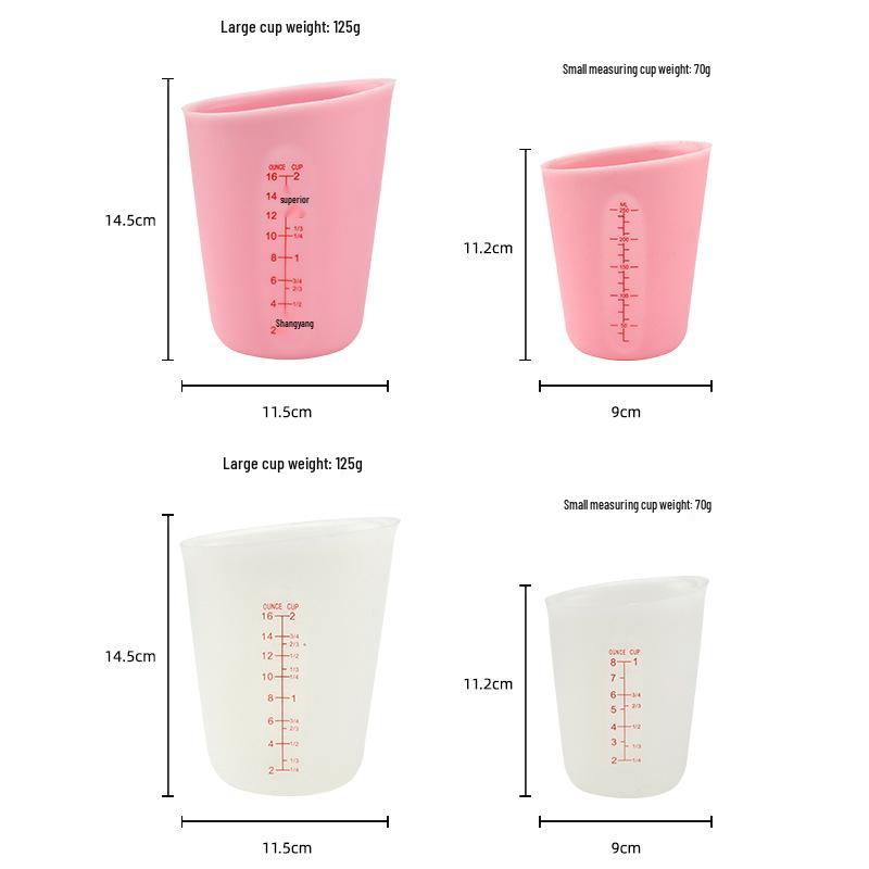 Silicone Measuring Cup with Scale, 250ml-500ml, for Baking and Liquid Batter.