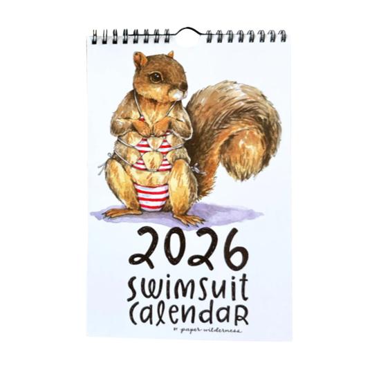 2026 Cute Animals Swimsuit Wall Calendar 12-Month Hanging Planner Funny Animal Theme Calendar for Home Office Classroom Use