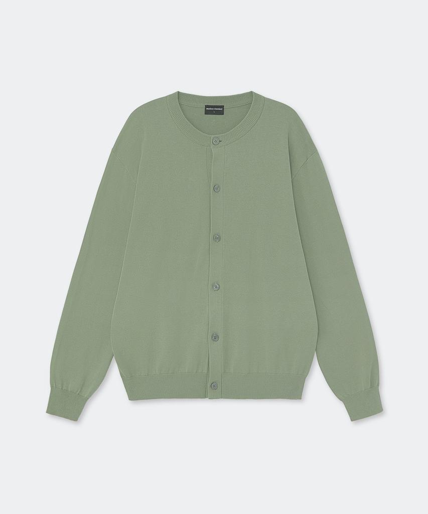 Musinsa Standard Washable Supima Cotton Round Neck Cardigan [Light Khaki]