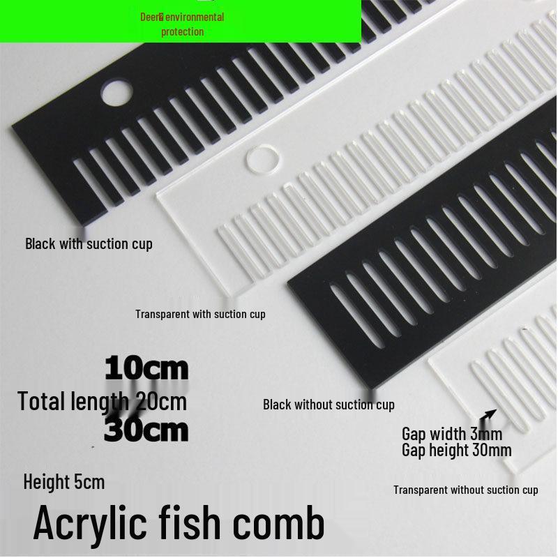 

Acrylic Fish Barrier Comb/Net, Overflow Strip & Board - Transparent/Glossy Black Black 10cm No Suction Cup