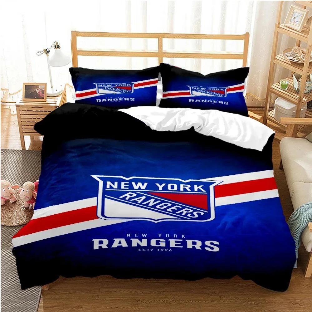 Copripiumino Hockey su Ghiaccio Cartone Animato Piumone Set Biancheria da Letto Copripiumino Morbido e Federe per Adolescenti Bambini Singolo Matrimoniale Queen King