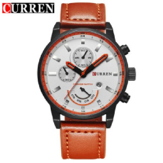 CURREN New 8217 Men's Casual Sports Watch Leather Strap Watch Calendar Watch Men's Watch