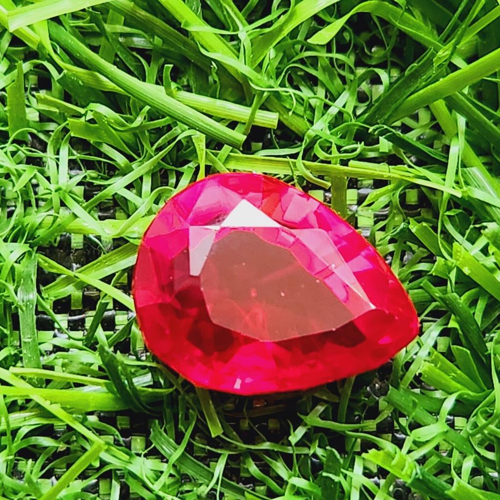 13.90 Ct Heated Ceylon Red Ruby Pear Cut Faceted Loose Gemstone