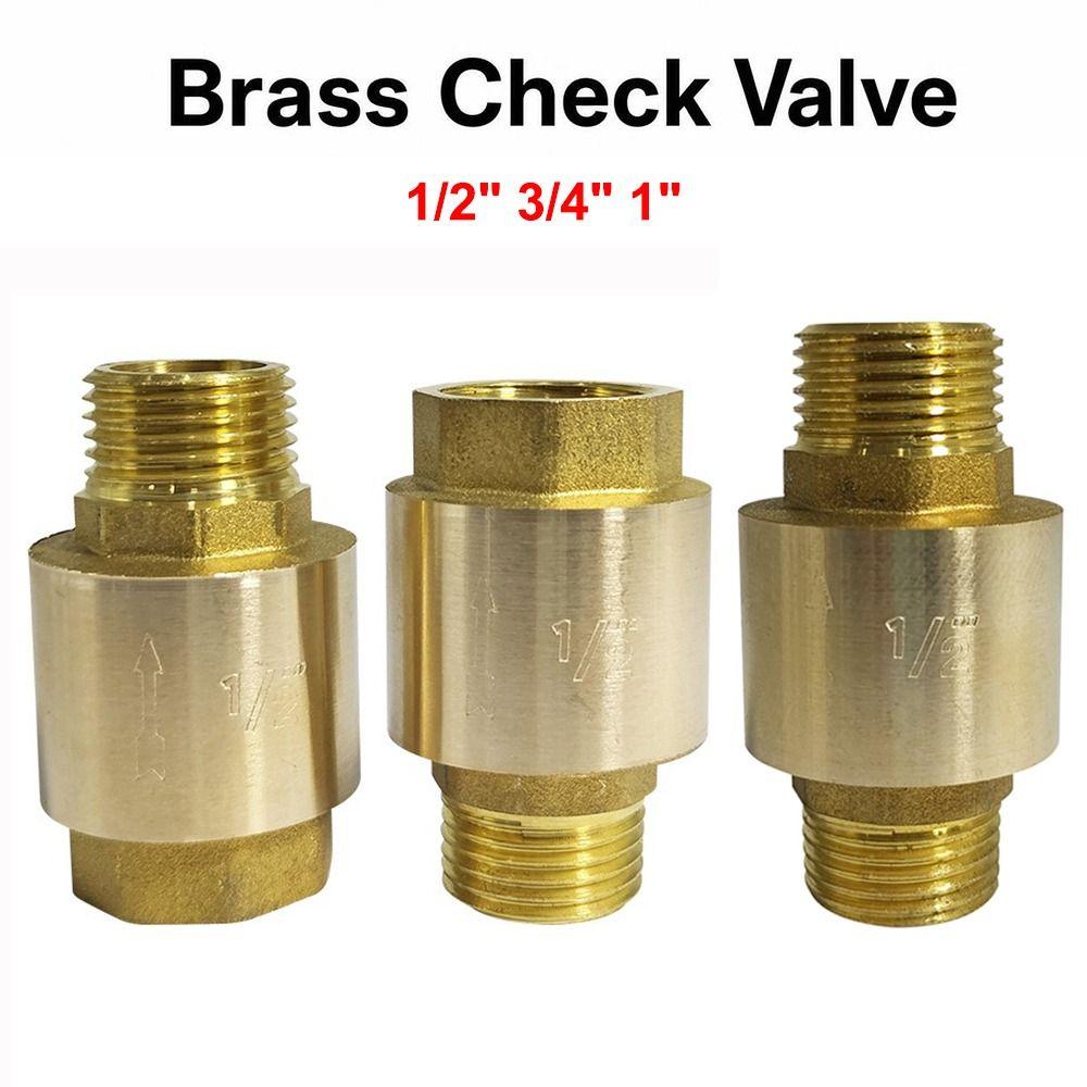 BSPT Thread Brass Check Valve Male To Mal Spring Check Valve Durable Pipe Check Valve