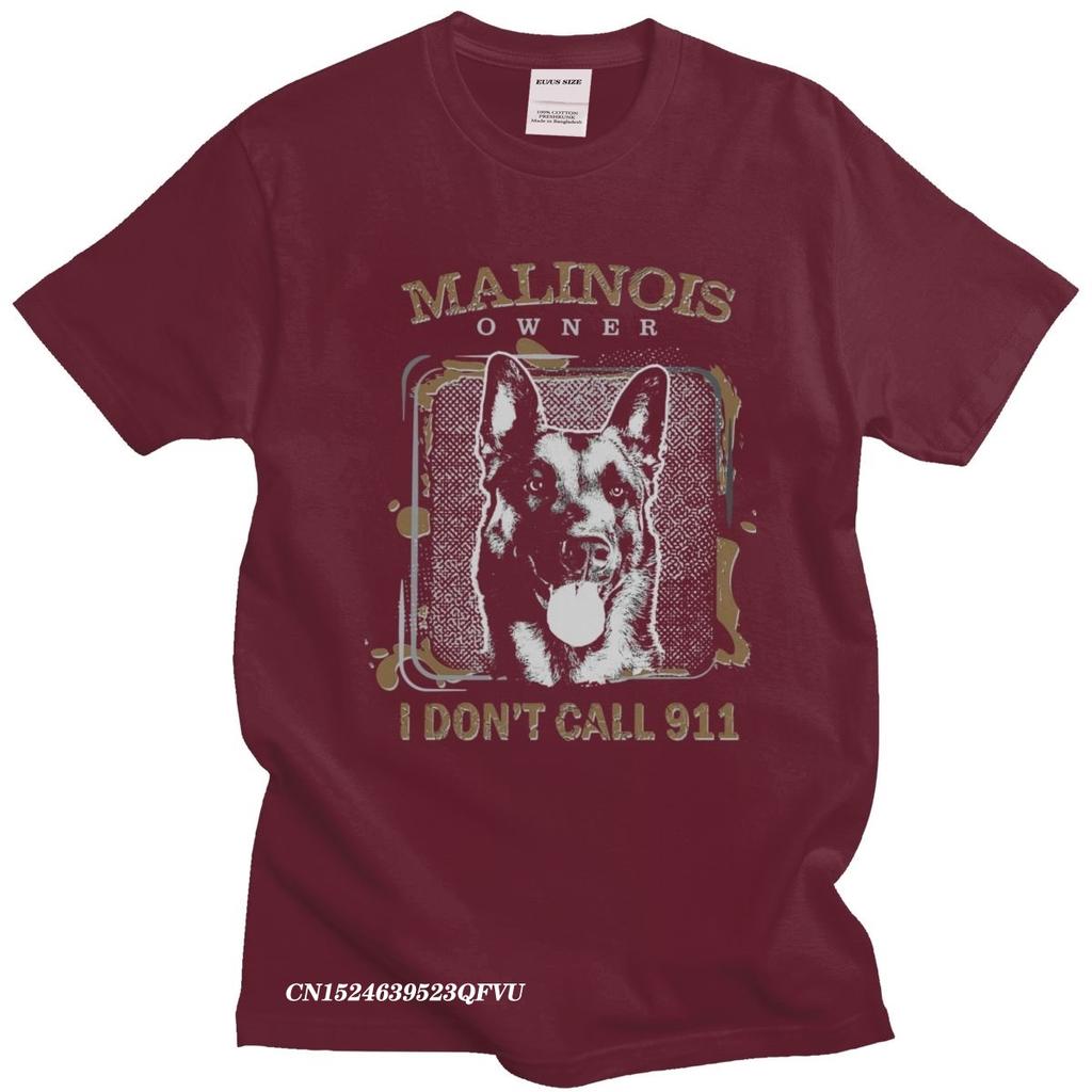 Vintage Belgian Shepherd Malinois Men PreShrunk Cotton Mechelaar TShirt Sleeved Dog Lover Harajuku Shirt Clothing Camisas