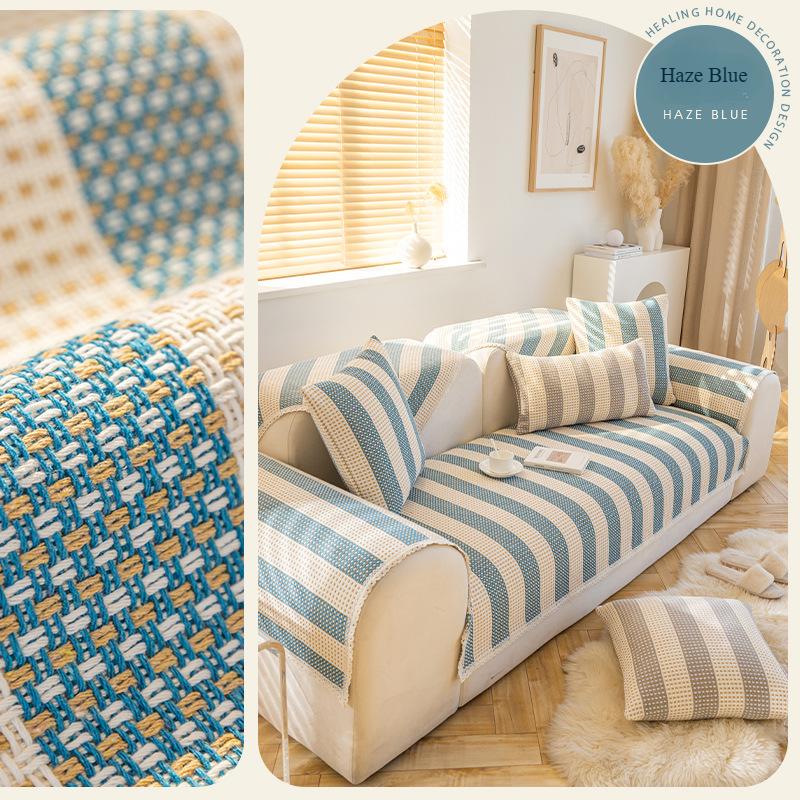 Japanese Style Cotton and Linen Sofa Cushion Universal Anti Slip Cushion for All Seasons Household Goods