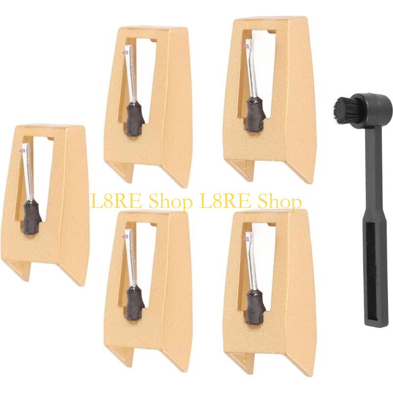 L8RE Record Player Essential Diamond Styluses Needle with Cleaning Brush Plastic Record Player Needle Replacement for Players