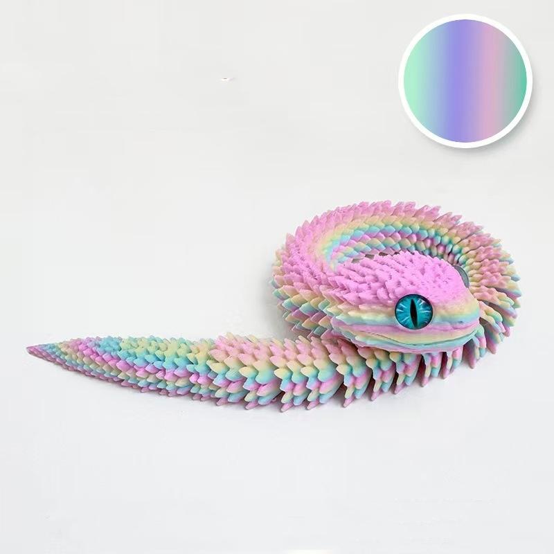 New 60cm 3D Printed Snake Decoration 3D Printed Animals Desk Accessories Room Decor Office Table Funny Snake Year Ornament