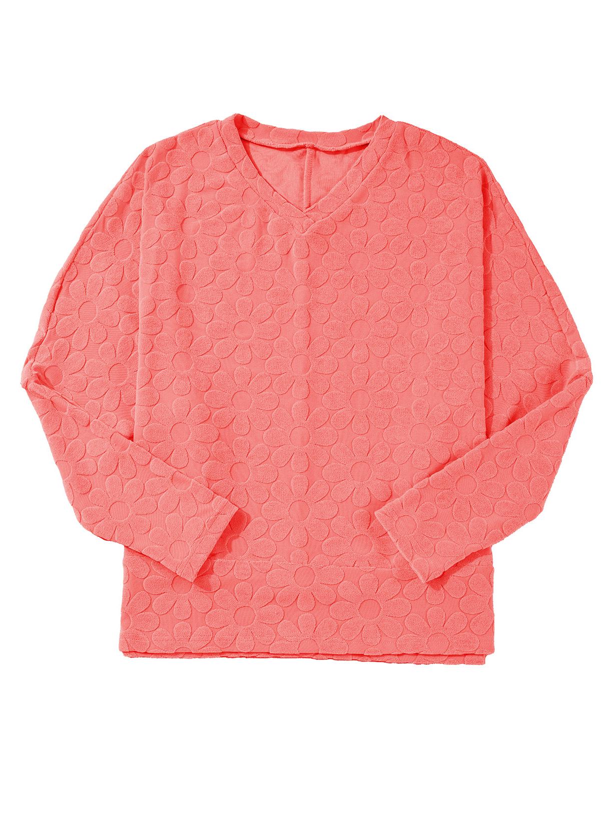 

Женский пуловер с V-образным вырезом, длинным рукавом, приталенного силуэта, свободного кроя - однотонный, универсальный, в европейском и американском стиле Medium персиковый