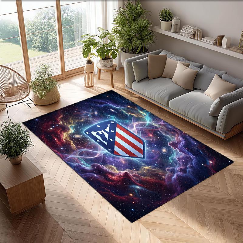 Atletico Madrid Printed Flannel Area Rug Non Slip Soft Polyester Floor Carpet Indoor Decor Mat for Bedroom Living Room Sofa Game Room Home Decoration