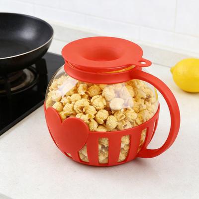 Mikrovlnný výrobník popcornu Borosilikátový popkornovač s víčkem s dvojí funkcí pro zdravé domácí svačiny Rychlá příprava popcornu