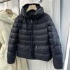 New down jacket for women in winter, short for small M, waist stand-up collar, white duck down thickened down jacket.