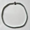 Used Akoya Pearl Blue Necklace Blue Gray 6.5-7.0mm Genuine Pearl Silver Hardware Pearl Necklace with Certificate of Authenticity