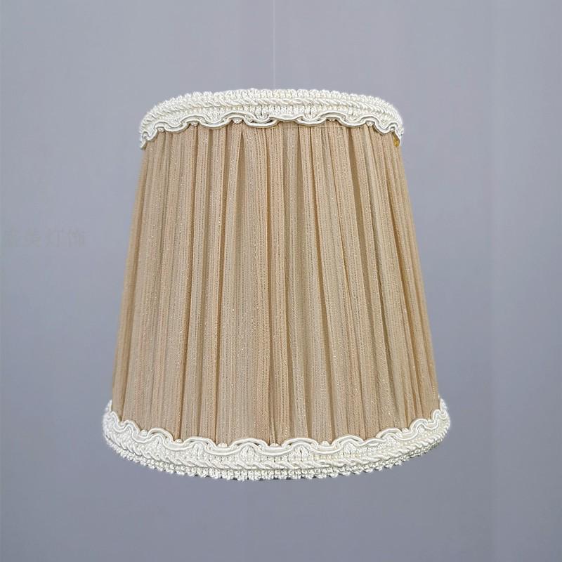 European Crystal Chandelier Fabric Lampshade, Clip-On, E27 Large Base, E14 Candle Bulb, Wall Light Shell Shade