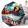 1pc Sturdy 8-Bone Auto Umbrella, Santa Claus and Reindeer Umbrella, Digital Printed, Foldable Umbrella for On-the-Go Outdoor Use