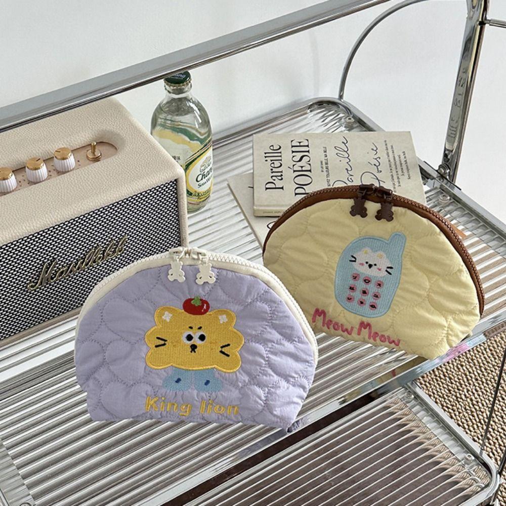 Puppy Cartoon Toiletry Bag Handheld Skincare Storage Bag Portable Embroidery Cosmetic Bag Travel