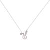 Women's Light Luxury Silver Clavicle Necklace with 7-8mm Freshwater Pearls & Cute Rabbit Design