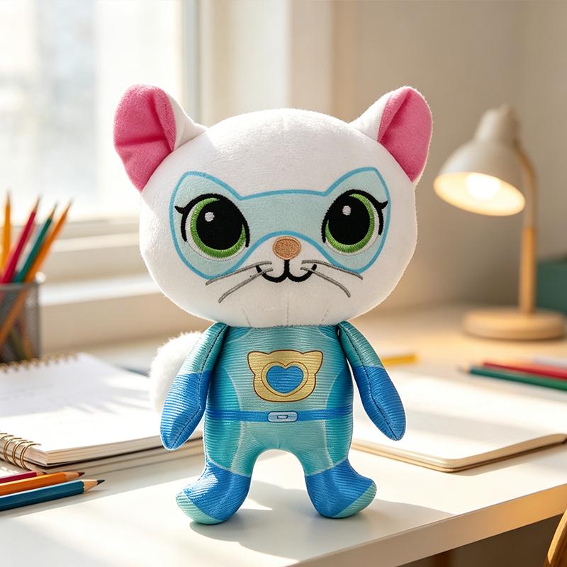 Super Hero Cat Plush Dolls Set Of 4 Styles Soft Stuffed Kitten Toy With Mask Hero Outfit Cute Animal Collectible Plush Figure
