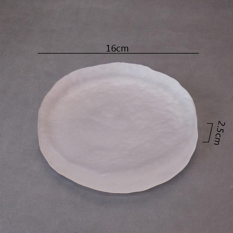 

Креативная стеклянная тарелка с нерегулярной текстурой Тарелка для стейка Десертная тарелка Тарелки для закусок Тарелки для сашими Суши Специальная столовая посуда