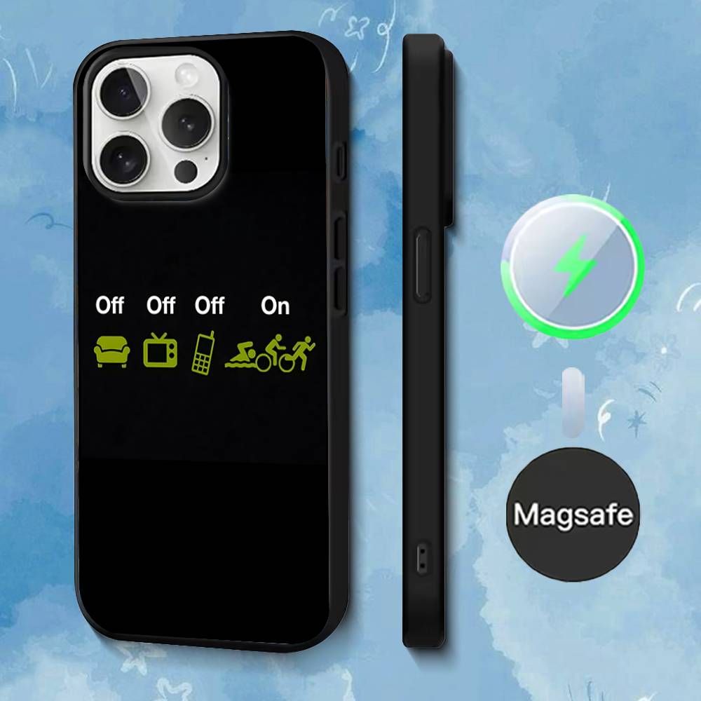 

Triathlon Phone Case For iPhone 17,16,15,14,13,12,11,Pro,Max,Plus,Mini,SE4,E Magnetic Magsafe Wireless Charging iPhone13