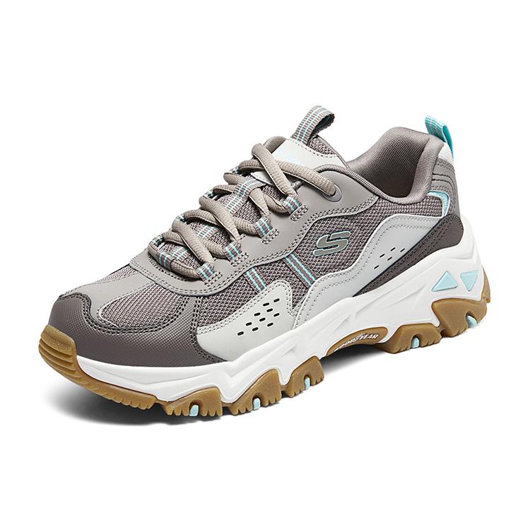 Skechers Ammortizzanti Resistenti all'Abrasione Traspiranti Rialzanti Scarpe Basse da Esterno Donna Grigio Marrone 180128-CHTN
