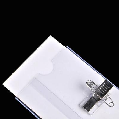 10pcs Useful Transparent ID Card Holder Name Pass Credentials Safety Pin Clip Waterproof Card Sleeves Business Conference School