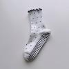 Dot Pattern Yoga Socks - Suitable for Children's Indoor Fitness Exercises and Pilates - Mid-calf Socks with Anti-slip Lace On The Bottom.