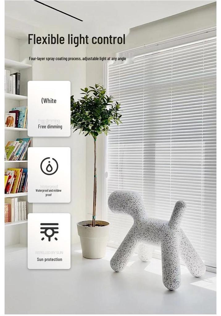 Smart Electric Aluminum Venetian Sunshade Curtains, Mijia APP-Connected for Remote Control in Kitchens and Bathrooms.