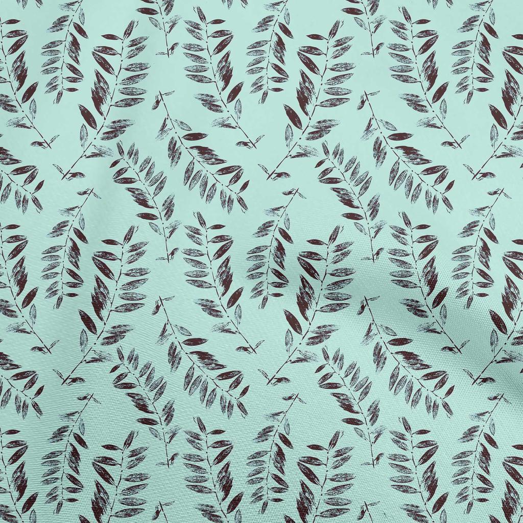 oneOone Cotton Flex Light Dusty Blue Fabric Leaves Diy Clothing Quilting Fabric Print Fabric By Yard 40 Inch