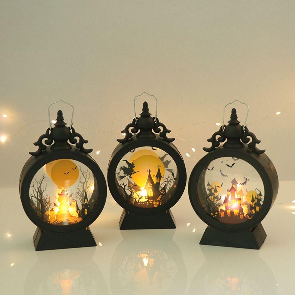 Pattern Hanging Ornament Halloween Decor Vintage Lantern Small Wind Light Halloween Party Layout
