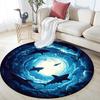 Sharks Round Area Rug,Carpet Rug for Living Room Bedroom Sofa Playroom Decor,Non-slip Floor Mat