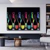 Champagne Bottle Wall Art Canvas Painting Luxury Poster Wine Bottle Print Picture Modern Home Room Wall Decor Unframed