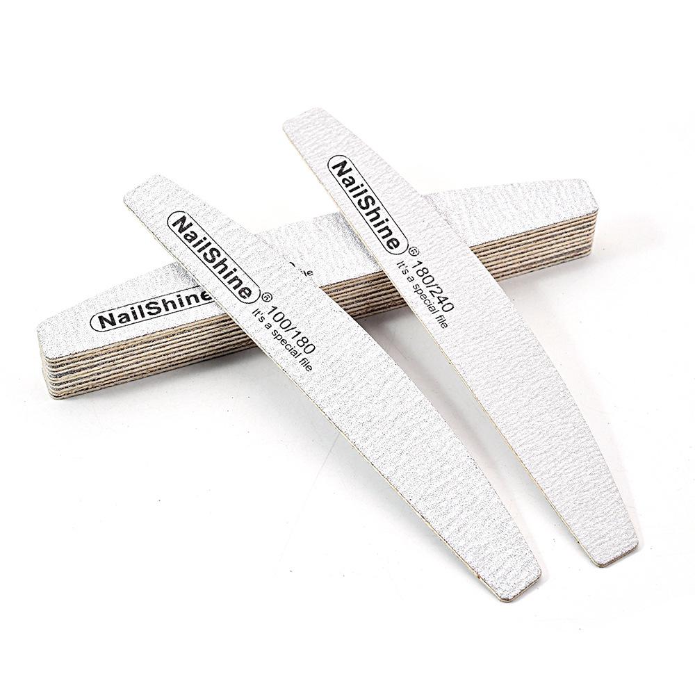 Gray Half-Moon Washable Nail File with High-Grade Sandpaper for Shaping and Manicures