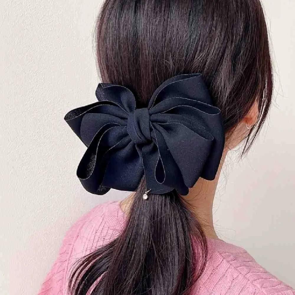 Chamol automatic ribbon pin black hair clip hair ribbon large ribbon hair clip automatic hair pin
