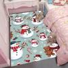 Christmas Snowman Carpet Teddy Bear Stockings Candy Cane Snowflakes Non-slip Rug Mat Living Room Bedroom Home Decoration
