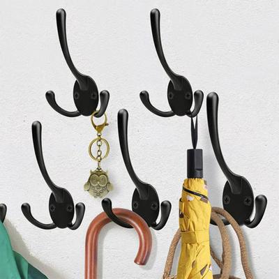 5pc Large Double Hook Metal Coat Hook Wall Hook Three Coat Hook Alloy Coat Hook Coat Hook