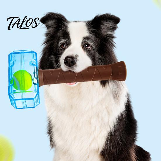 Large Dog Enrichment Toys Interactive Squeaky Hammer Toy with Built-in Tennis Ball for Medium And Dogs, Fetch Games Dogs Sound Making Puppy